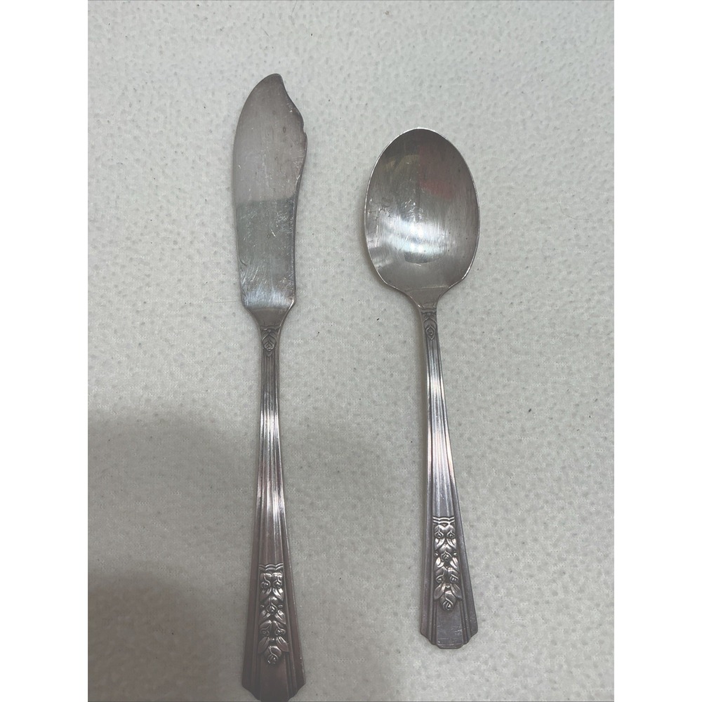 WM A. Rogers Oneida ROSALIE Master Butter Knife Spreader And Sugar Spoon